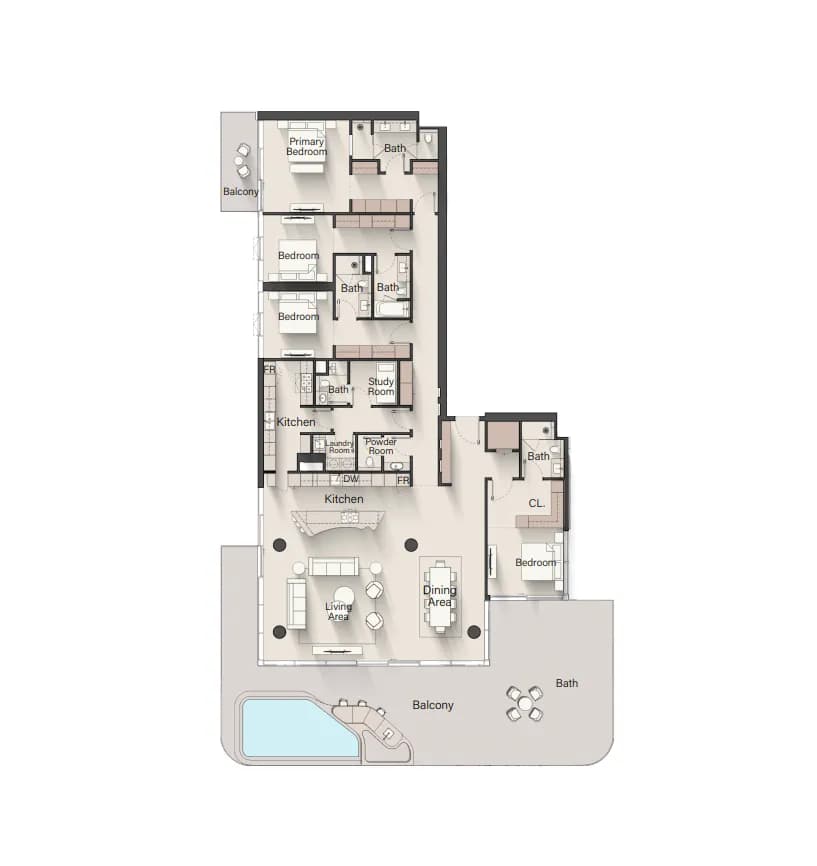 The Meriva Collection — 4 Bedrooms floor plan
