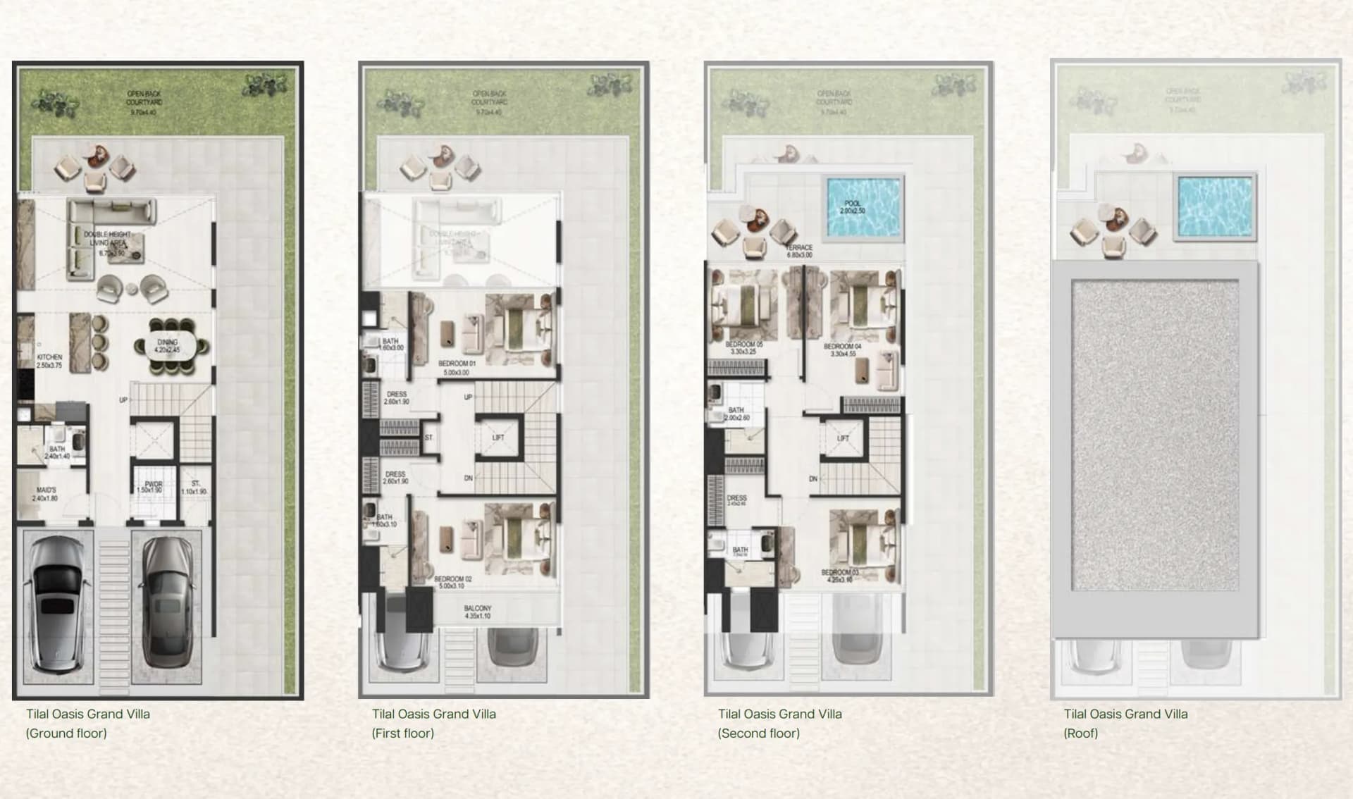 Tilal Binghatti — 5 Bedrooms floor plan