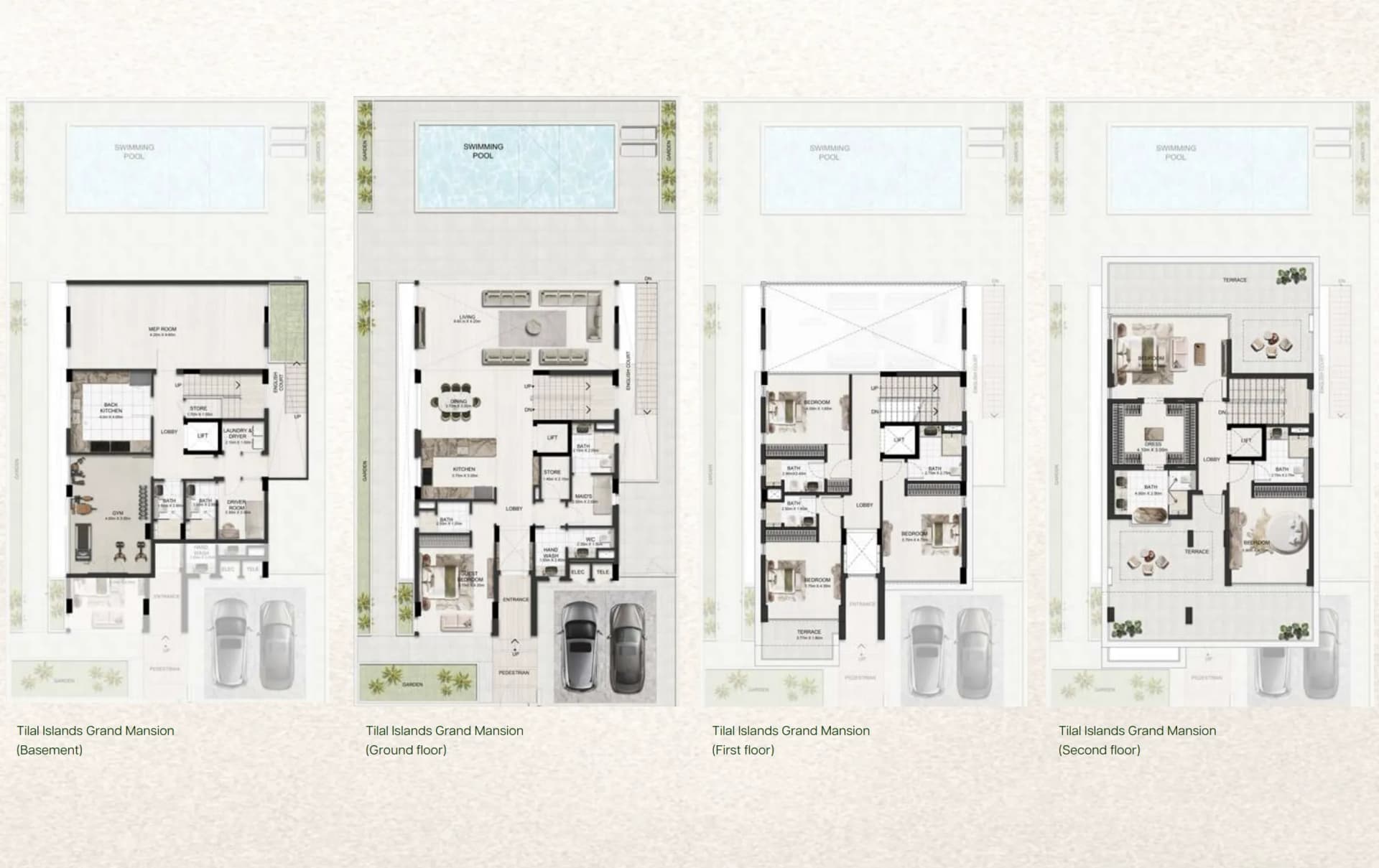 Tilal Binghatti — 6 Bedrooms floor plan