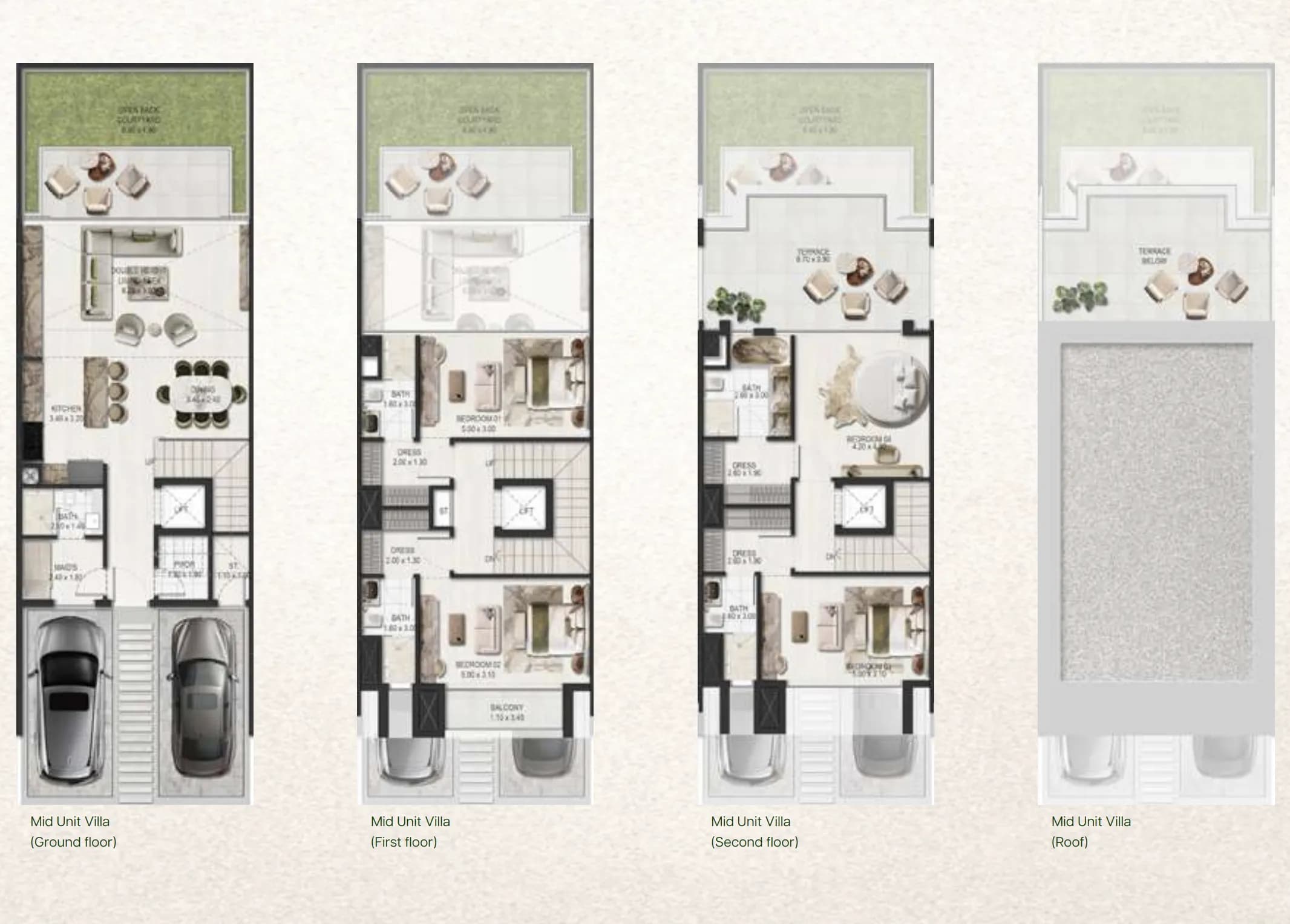Tilal Binghatti — 4 Bedrooms floor plan