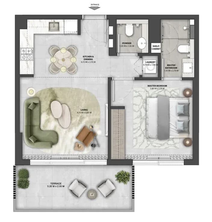 Arancia Yards — 1 Bedroom floor plan